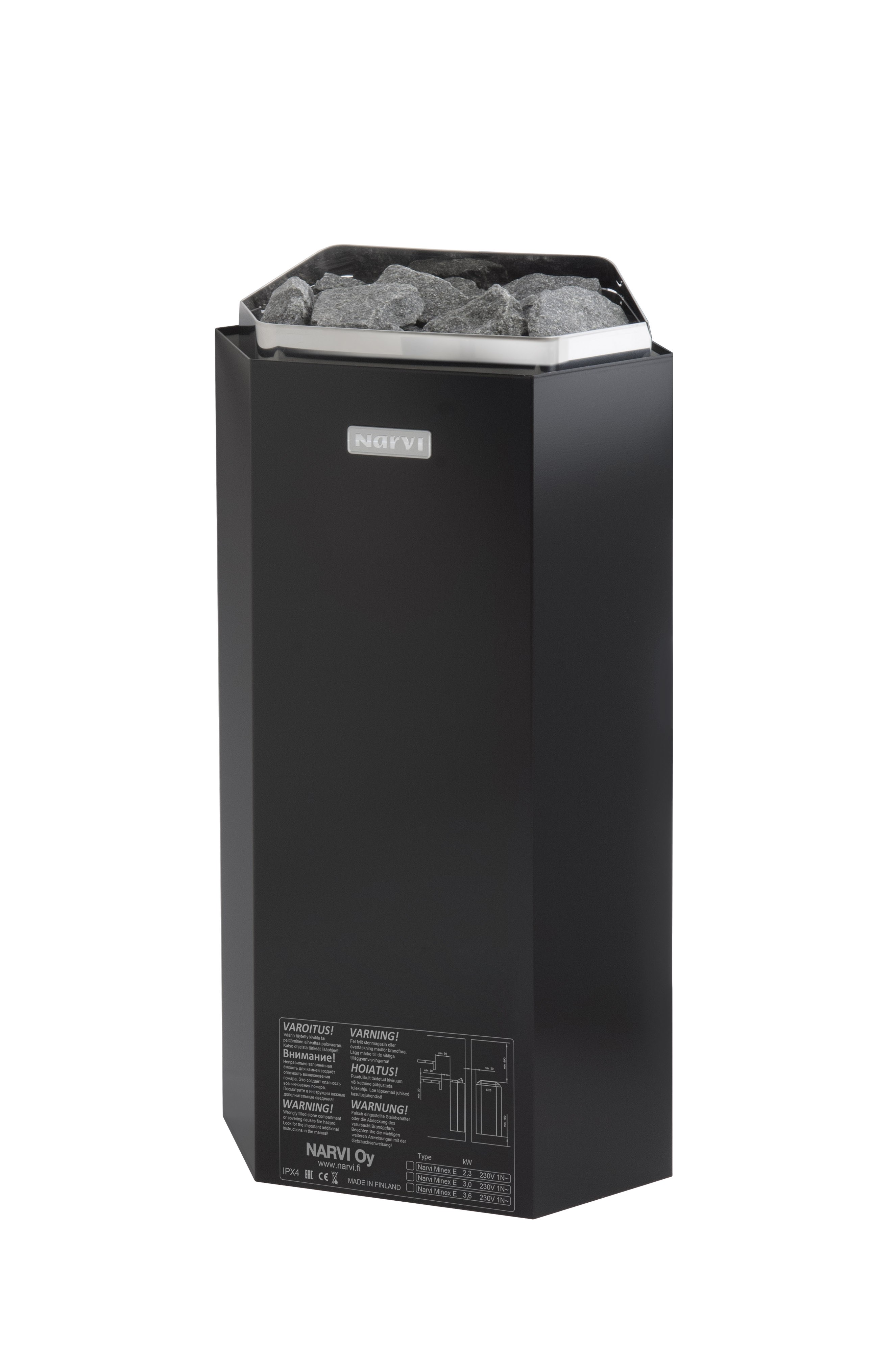 Bastuaggregat Narvi Minex E 3,6 kW Svart