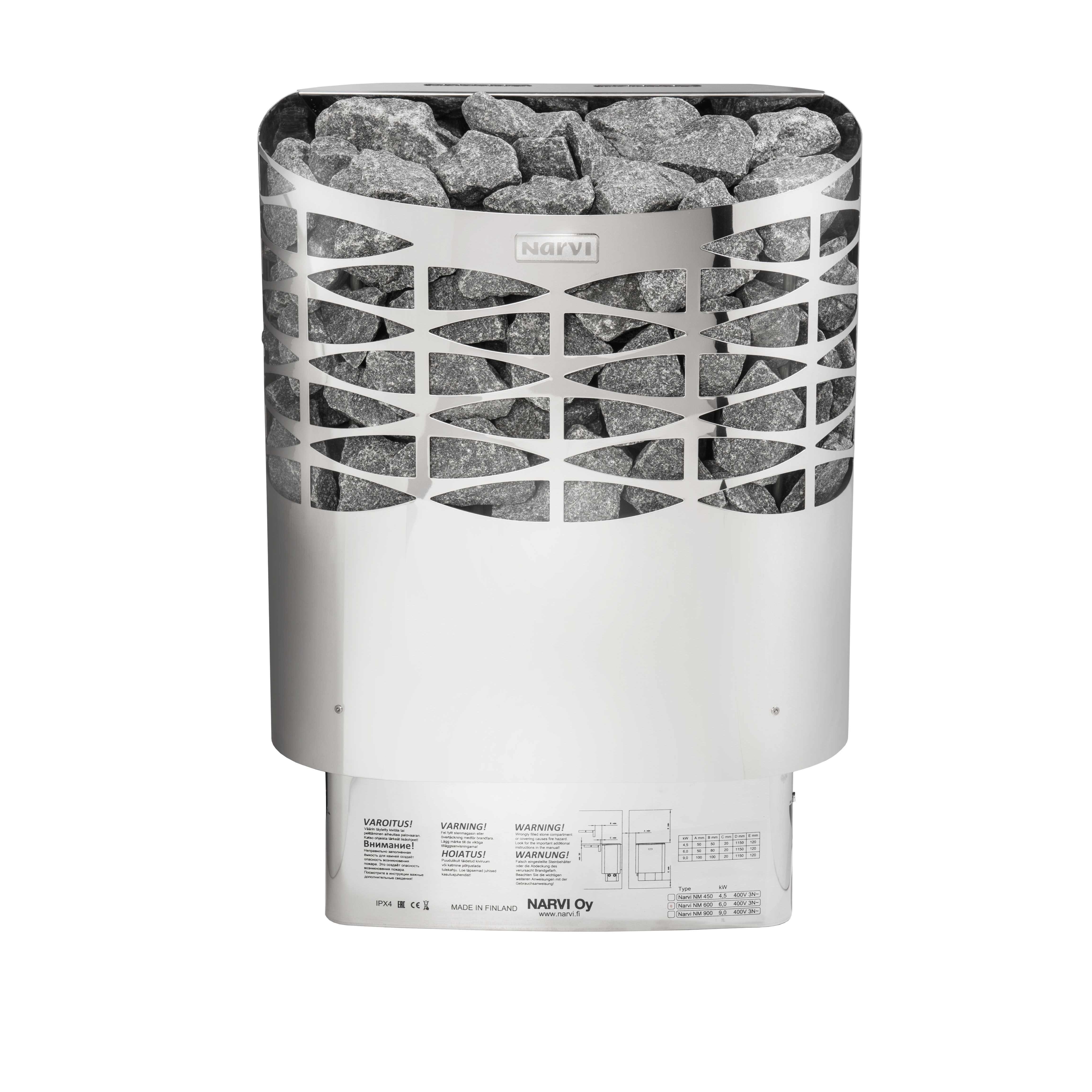Bastuaggregat Narvi NSE 450 Blank Rostfri